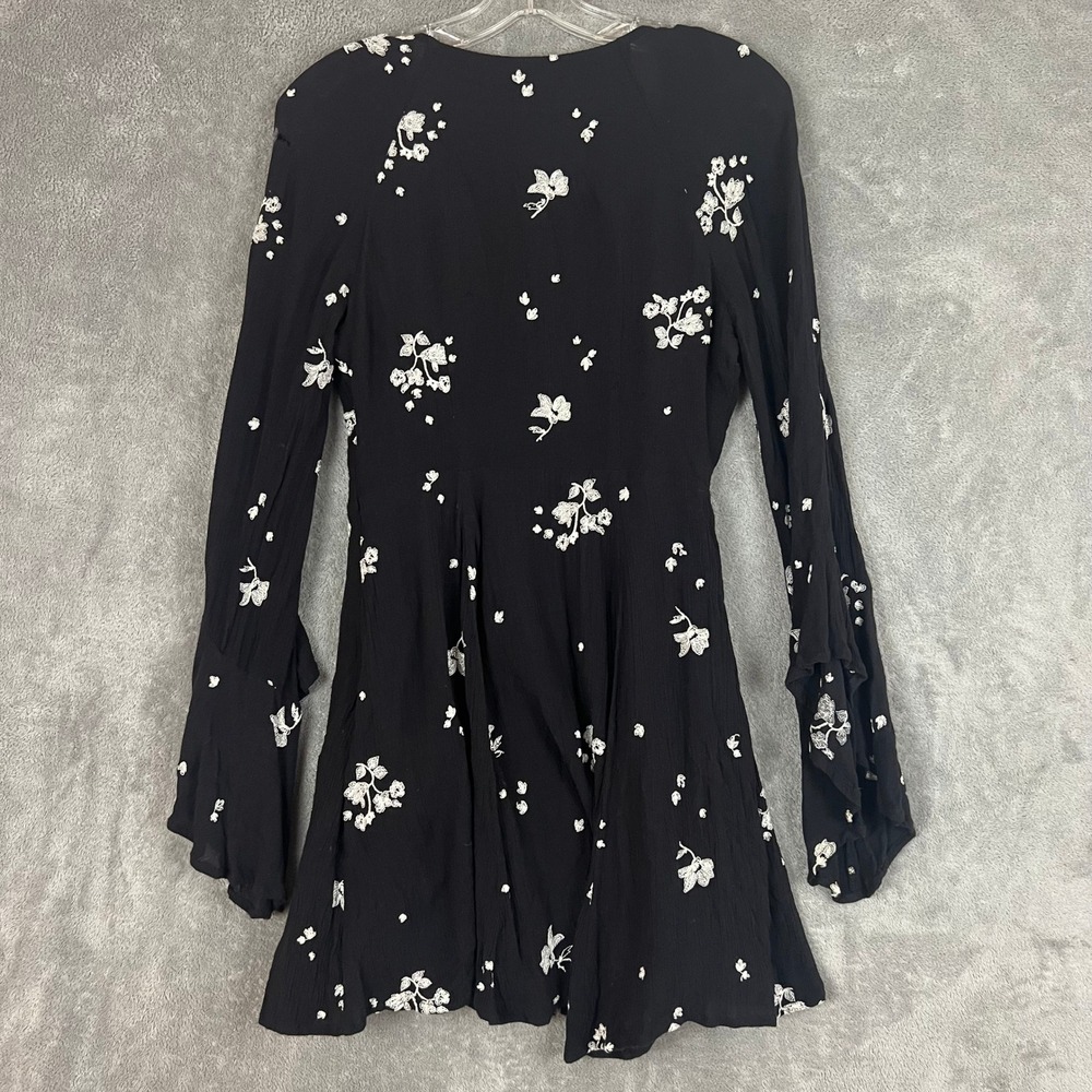 Free People Jasmine Mini Dress Womens 4 Floral Embroidered Boho Witchy - Picture 7 of 8